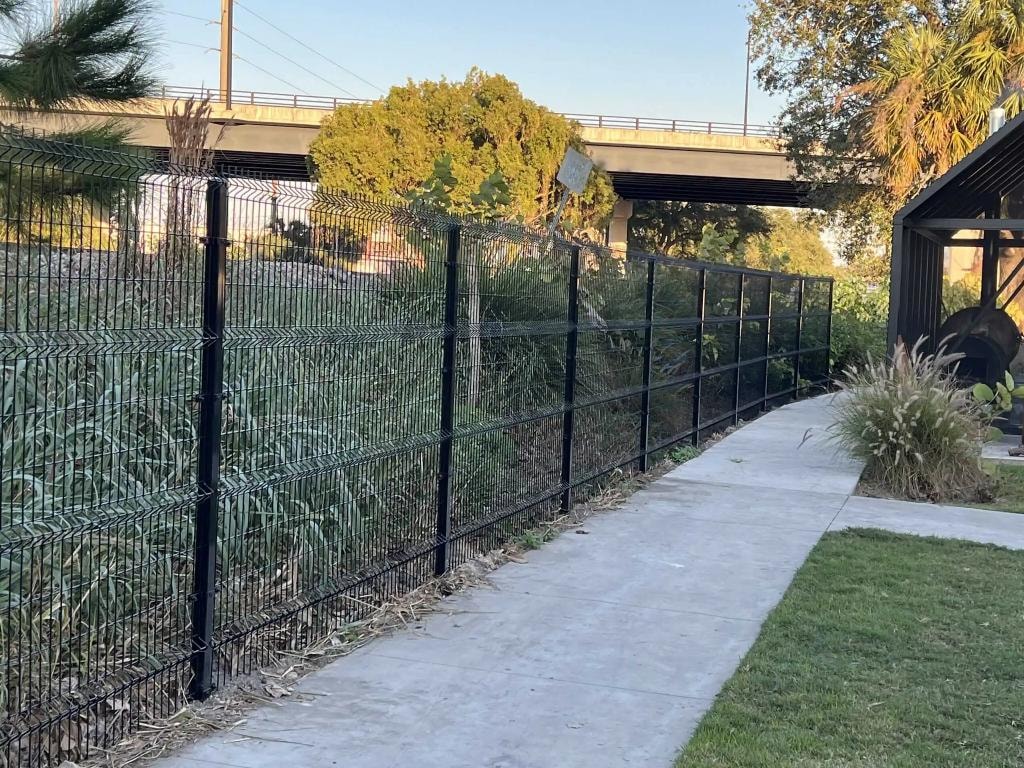 Commercial chain link fence industrial property
